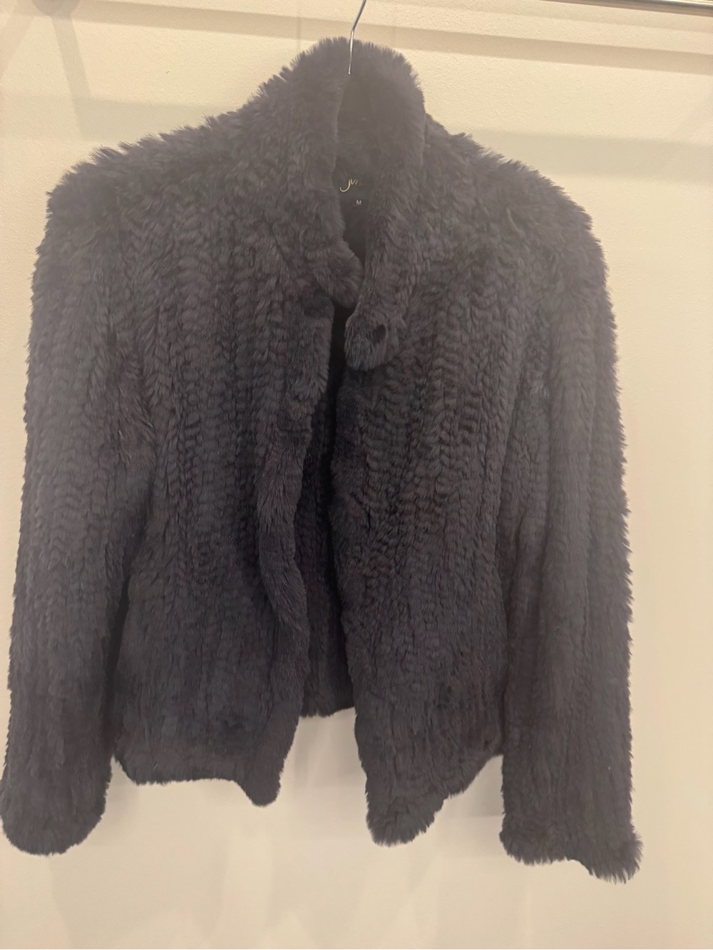 Navy Faux Fur Jacket- Luxurious Plush Outerwear
